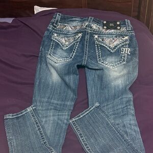 Signature Blue Women's Boot Cut Jeans with Embellishments